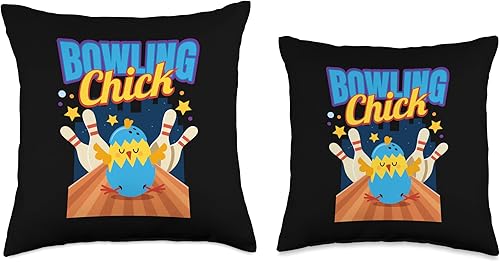 Miniatura 3 de Bowling Skittles Pin Bowling Pins Bowler Apparel Pin Skittles Bowling Club - Almohada para pollitos, 18 x 18 pulgadas, multicolor