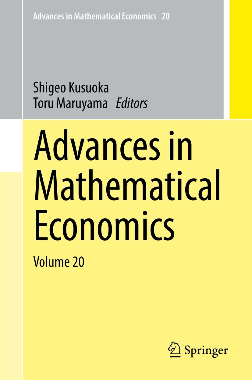 Advances in Mathematical Economics Volume 20