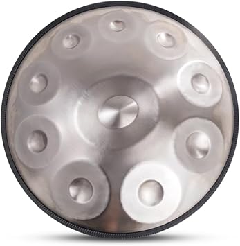 Handpan Drum, Handpan Drums for Adults, 22-Inch 10-Notes 432Hz/440Hz D Minor Steel Hand Drum for Professional PerformanceSilver,432Hz