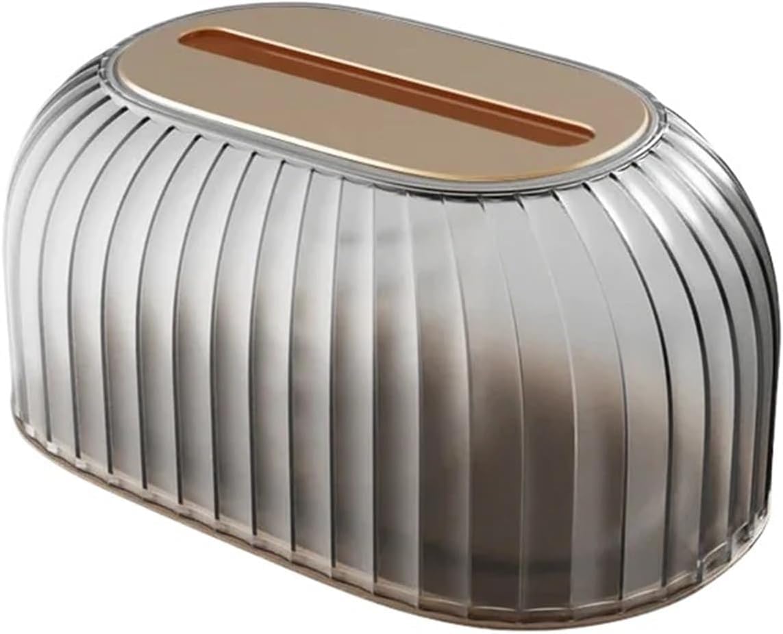Tissue Box Cover Holder, Striped Toilet Paper Box Table Napkin Holder Dispenser Home Decoration(Black)