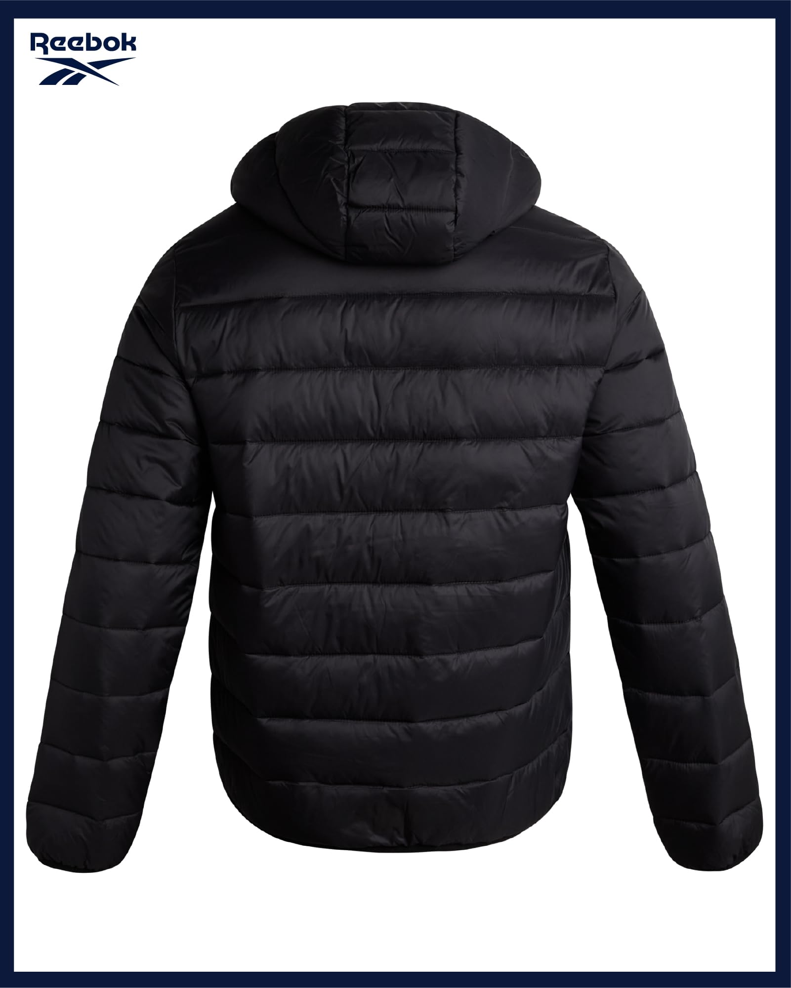 Reebok Men's Jacket – Lightweight Hooded Quilted Puffer Coat – Warm Insulated Winter Jacket for Men (S-4X)