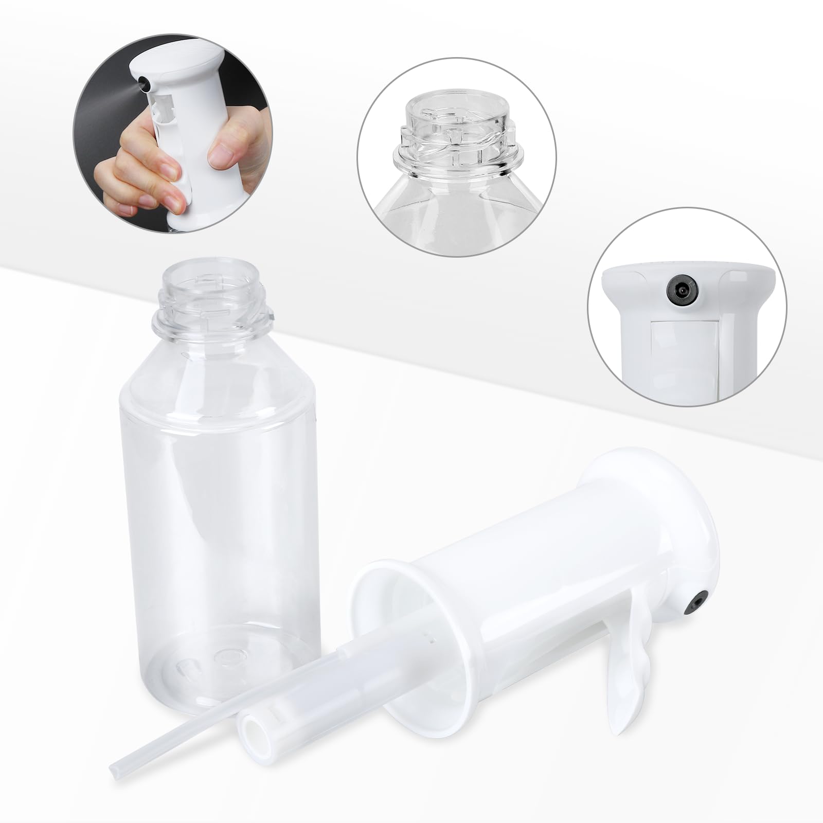 SURPN Butelki z rozpylaczem do wody, 200 ml, rozpylacz do włosów, rozpylacz, drobna mgiełka do roślin, butelka z rozpylaczem, do stylizacji włosów, roślin, czyszczenia, zaparowywania i pielęgnacji