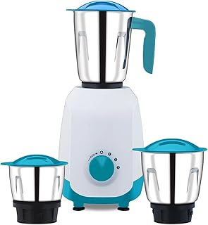 Ninja Series NOTCH 500W Mixer Grinder (410651) with 3 Stainless Steel Jars | Titan Motor | Dura Cut Lifetime Blades | Radio Knob Control | 2-in-1 Function | French Blue | 2-Year Warranty
