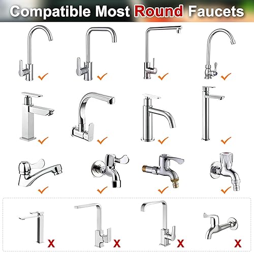 Miniatura 4 de Juego de 13 grifos de filtro de agua para fregadero, filtro universal giratorio de 360, purificador de agua para grifo de cocina, elimina el