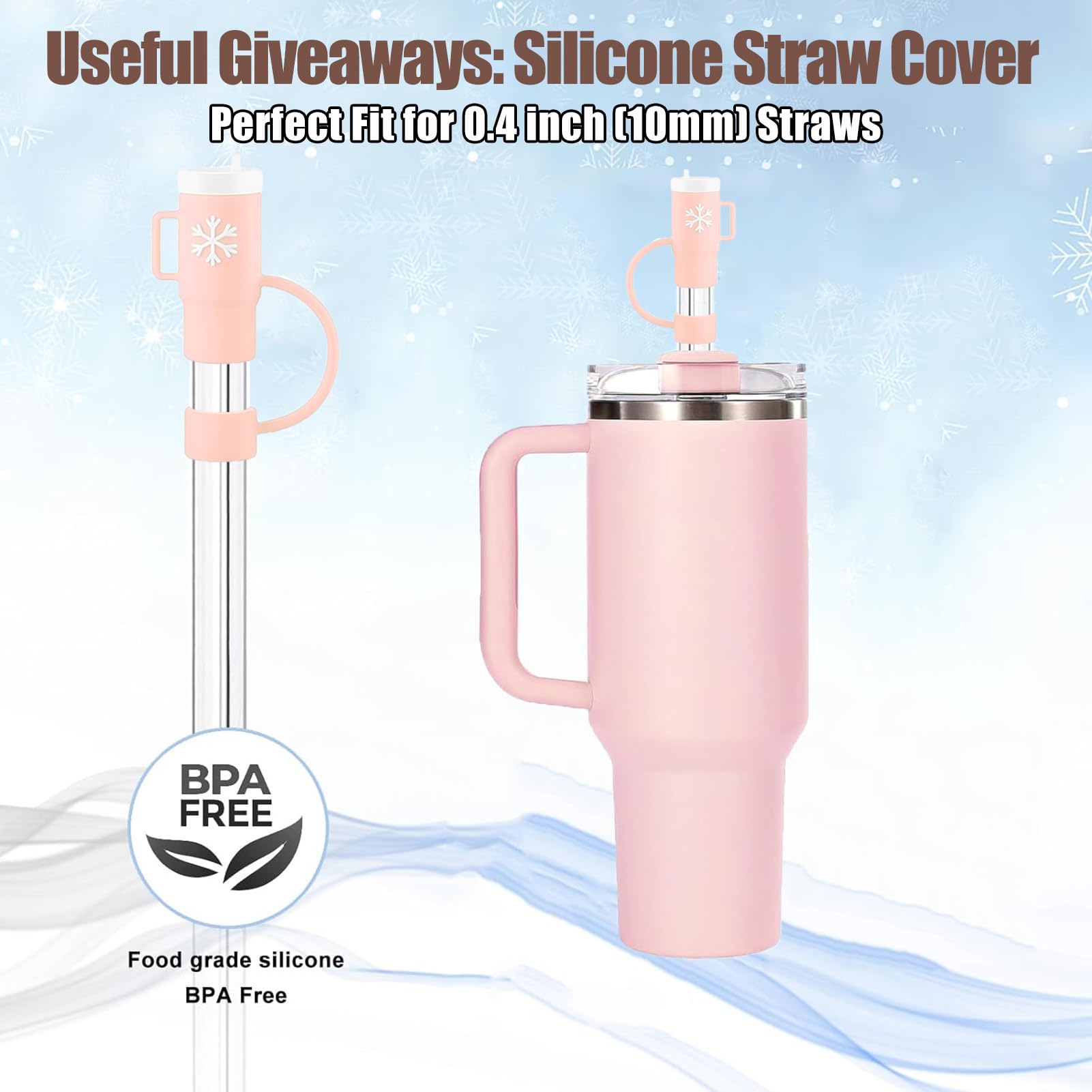 Zonyee Snack Bowl with Lid for Stanley 40oz Tumbler with Handle, Silicone Reusable Snack Tray Snack Ring for Stanley Cup Accessories,: Rose Quartz