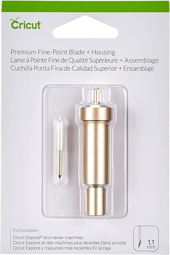 Cricut Lame à Pointe Fine Premium + boîtier, Or, Multicolore, unique