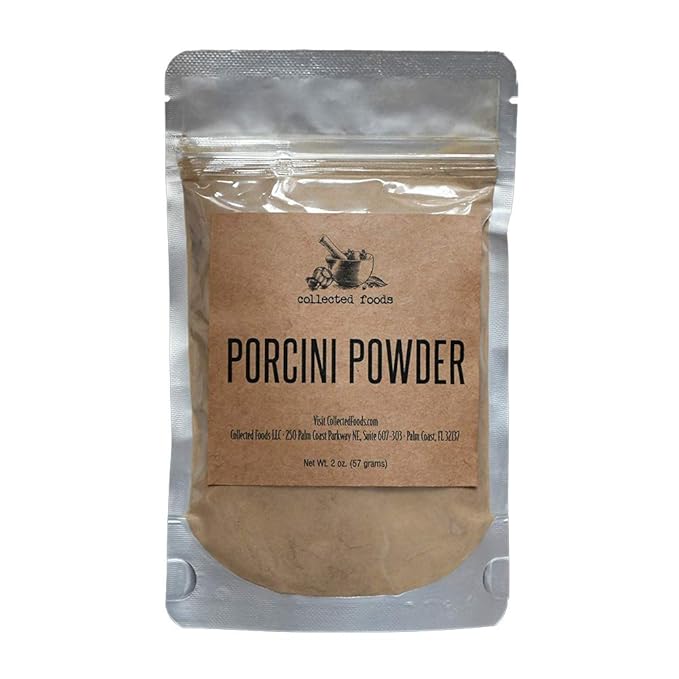 Collected Foods Pure Porcini Powder Earthy, Woodsy, Umami flavor 2 oz Grocery