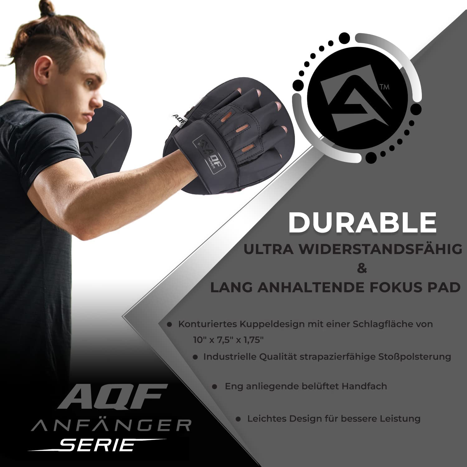 AQF Pratzen Boxen, Handpratzen, Muay Thai Rex Leder Gebogene Pratzen Kickboxen, Boxing Pads, Focus Boxhandschuhe Für Kampfsport, MMA, Karate & Kickboxing Boxpads