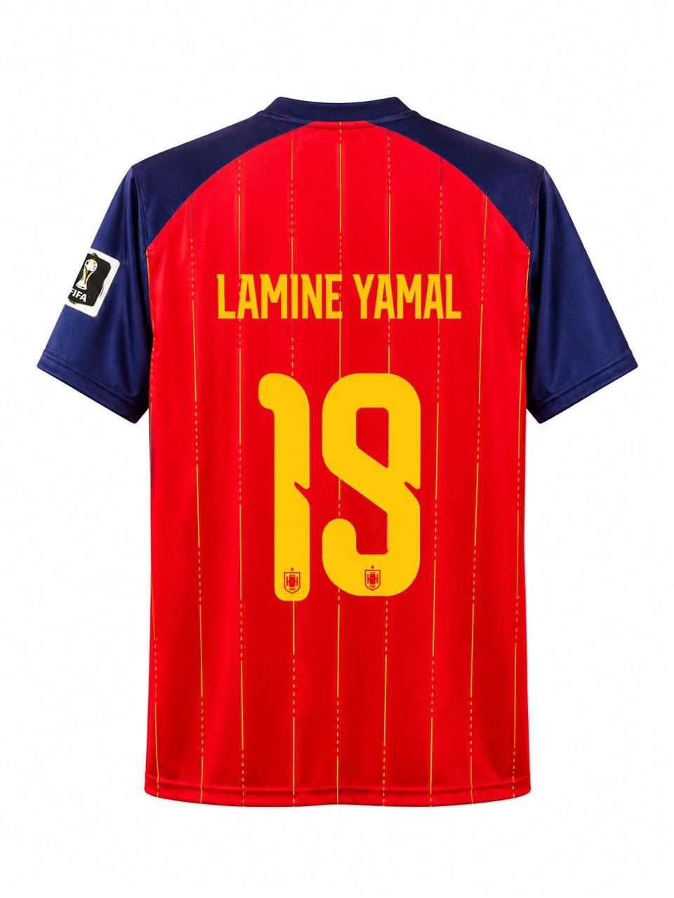 Spain Lamine Yamal 19 Football Jersey for Men | Red Half Sleeve Round Neck Sports T-Shirt | Polyester Dry Fit Fan Edition-image-33