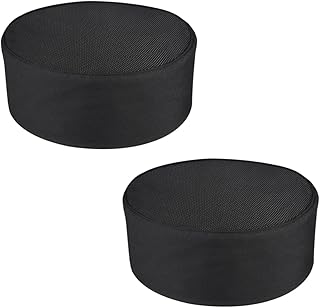 2pcs Chef Hat Breathable Hats for Men Mens Helmet Food Service Hair Nets Catering Chef Caps Mesh Skull Cap Chef for Men Chef Chef Hat Flat Top Black Man