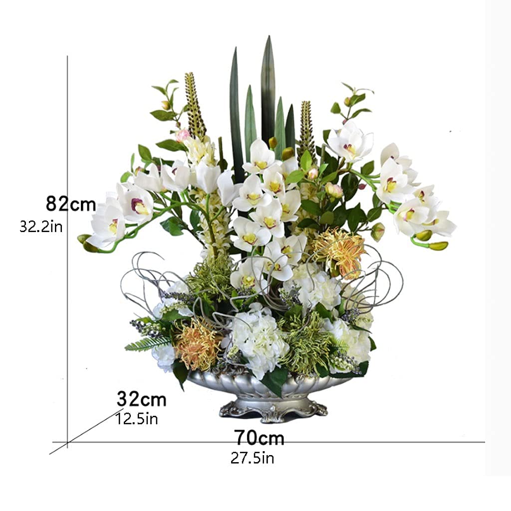 con jarrón Flores Artificiales Plantas Flor Falsa para la decoración del hogar Mesa de Oficina Interior Centros de Mesa Flores Falsas