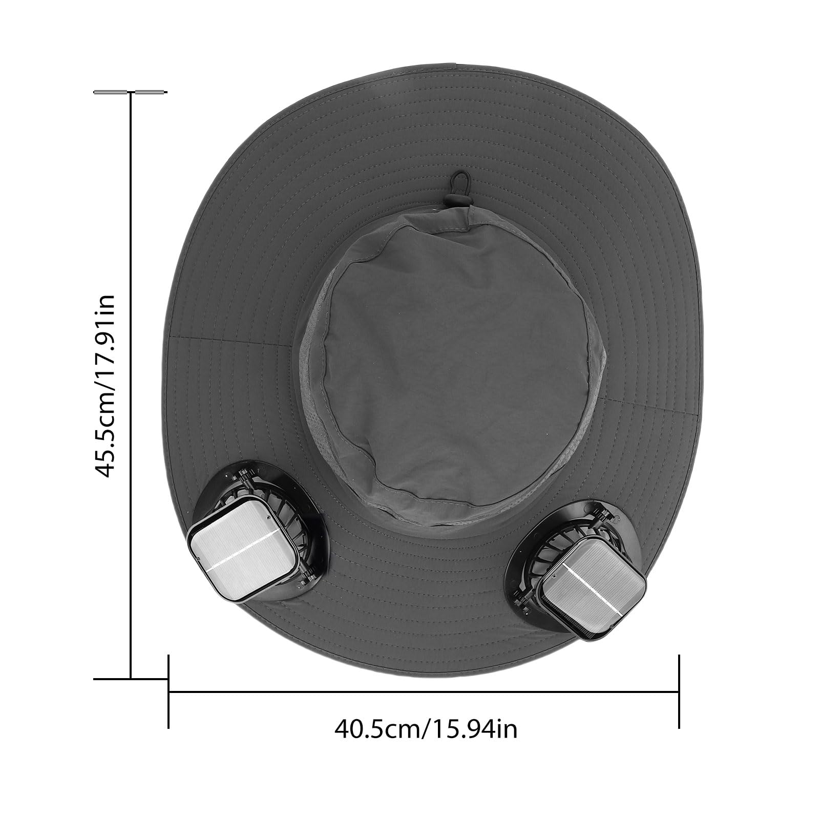 Cappello da Ventilatore Solare per Uomo e Donna con Ventole Solari di Raffreddamento, Traspirante, Leggero, Cappello da Pesca per Protezione Solare, Portatile (Grigio)