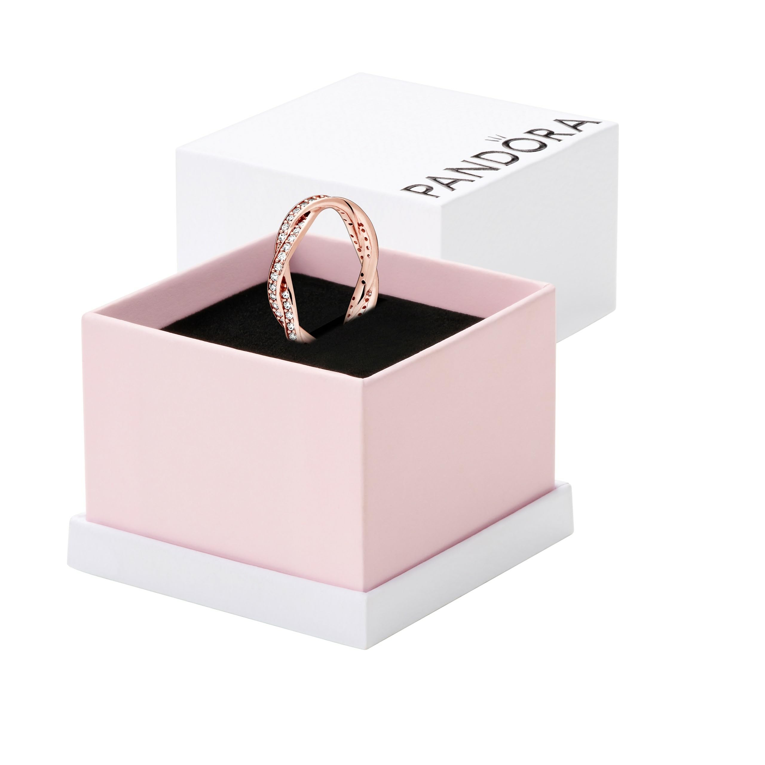 PANDORA Sparkling Twisted Lines Ring - Gift for Her - Ring for Women - Clear Cubic Zirconia - With Gift Box