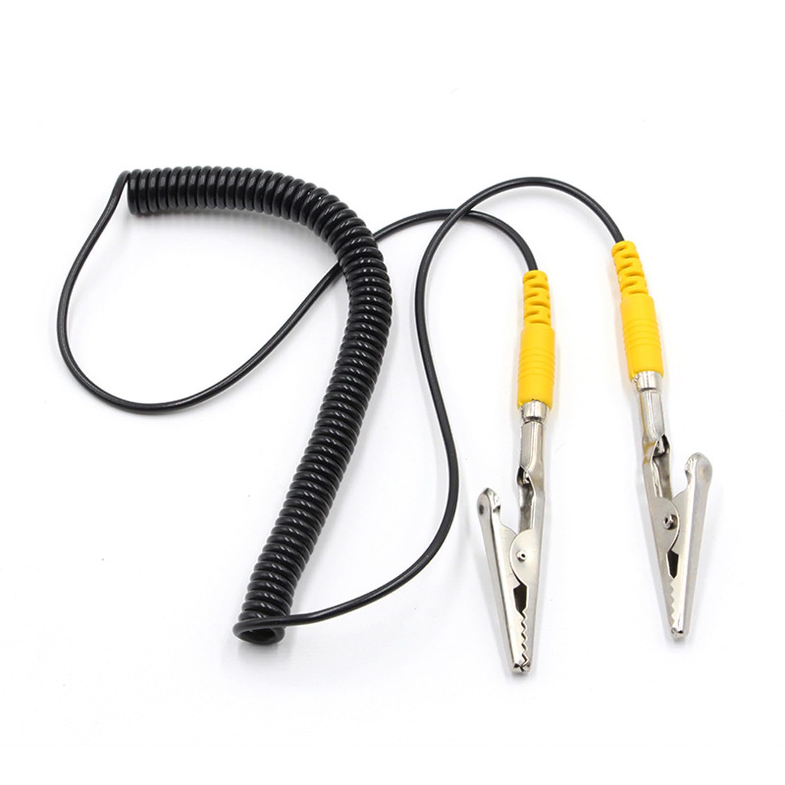 3 Double-Clip Coiled Grounding Wire for Sensitive Devices Anti-Static Metal Cord Accessories Electrostatic Discharge Wristband