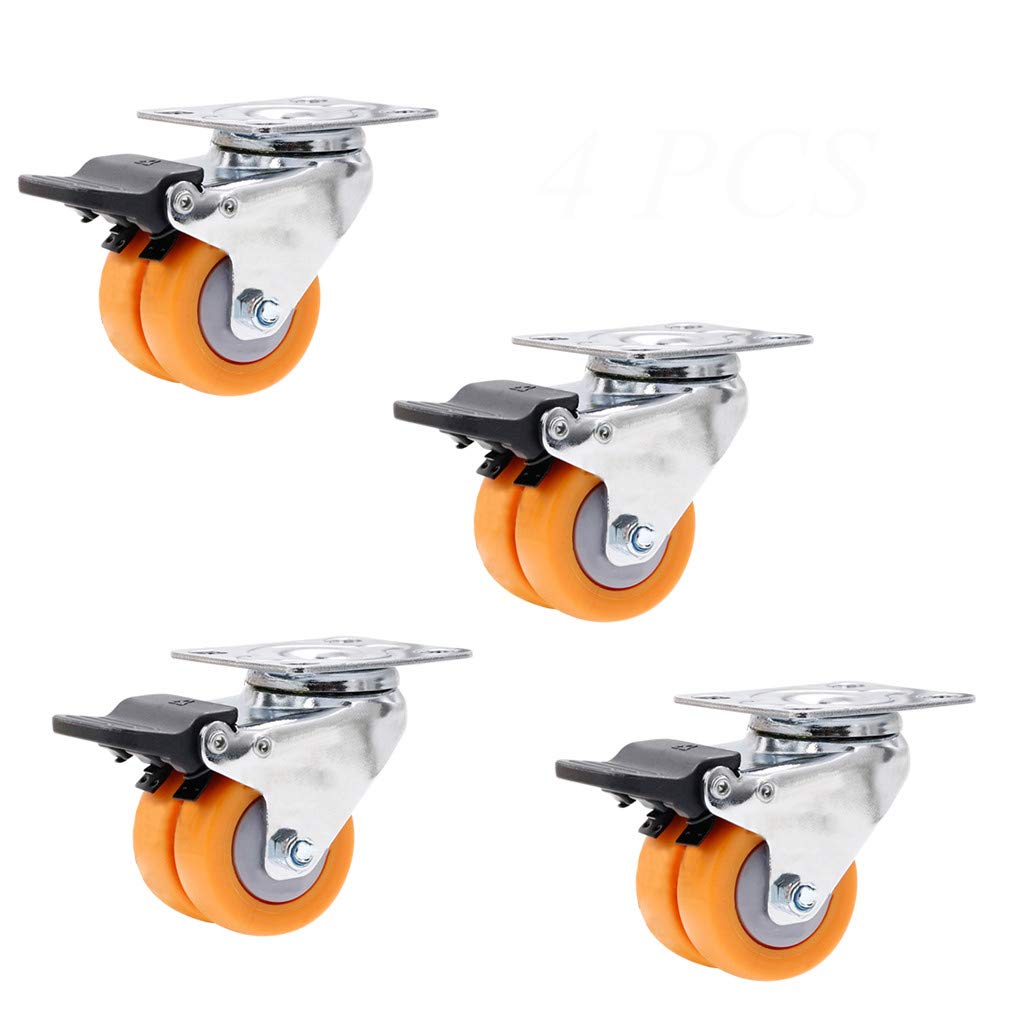 Roulettes robustes avec frein de verrouillage pour meubles et chariot (4 pièces)