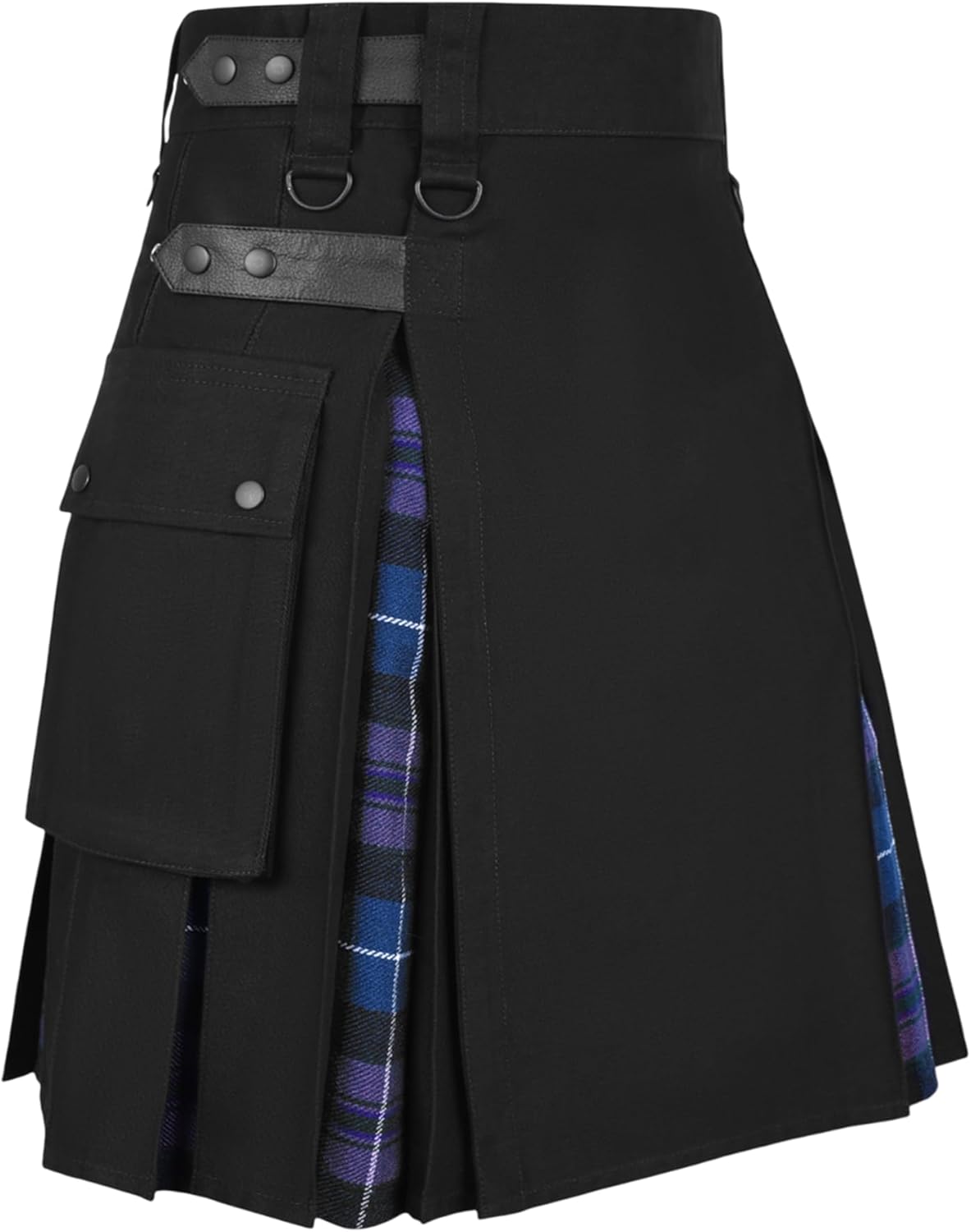 Men Modern Hybrid Tartan Kilt with Cargo Pocket