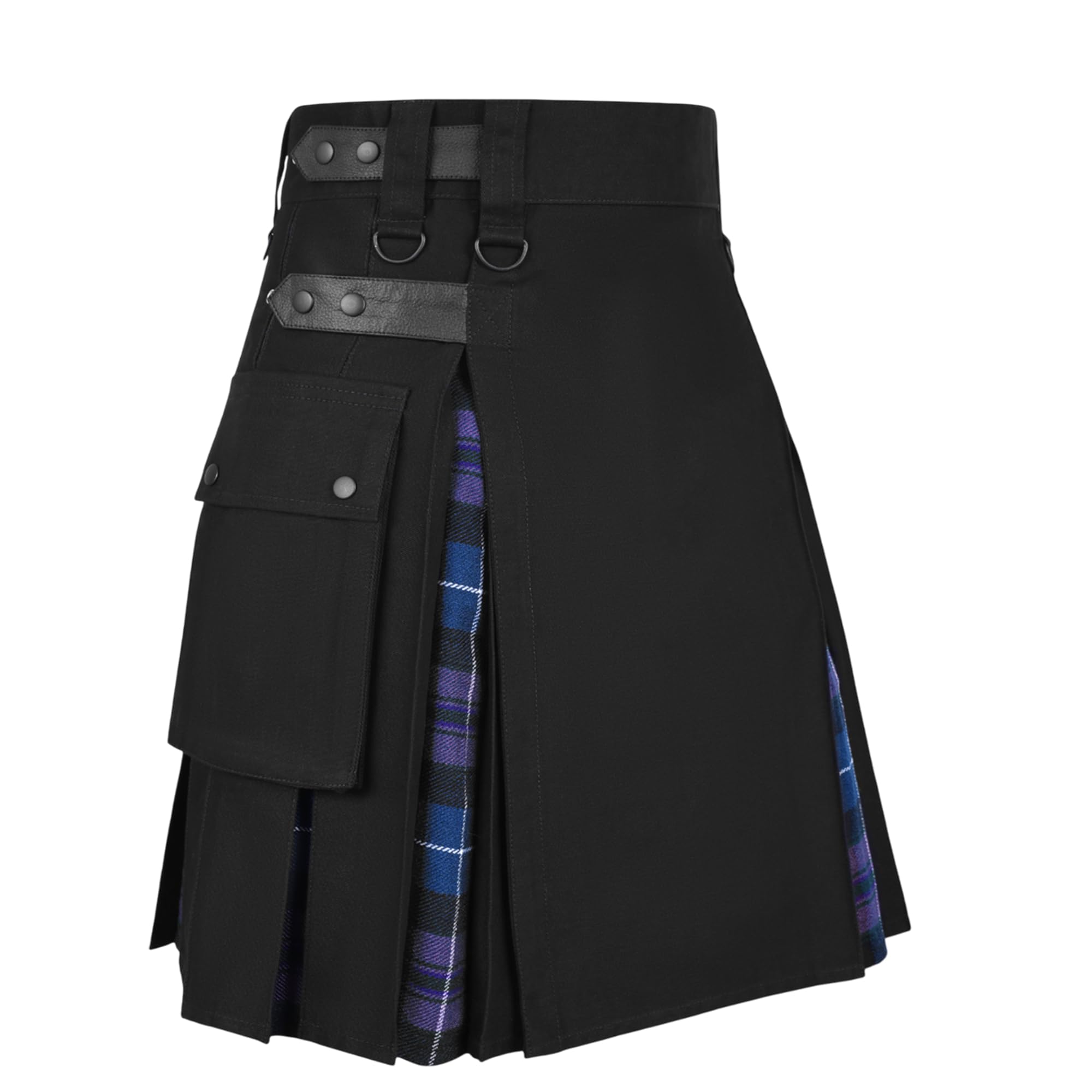 Photo 1 of Allsafe Traders Men Modern Hybrid Tartan Kilt with Cargo Pocket, Mens Utility Kilt (Pride of Scotland, 46 Inch Belly Button)
