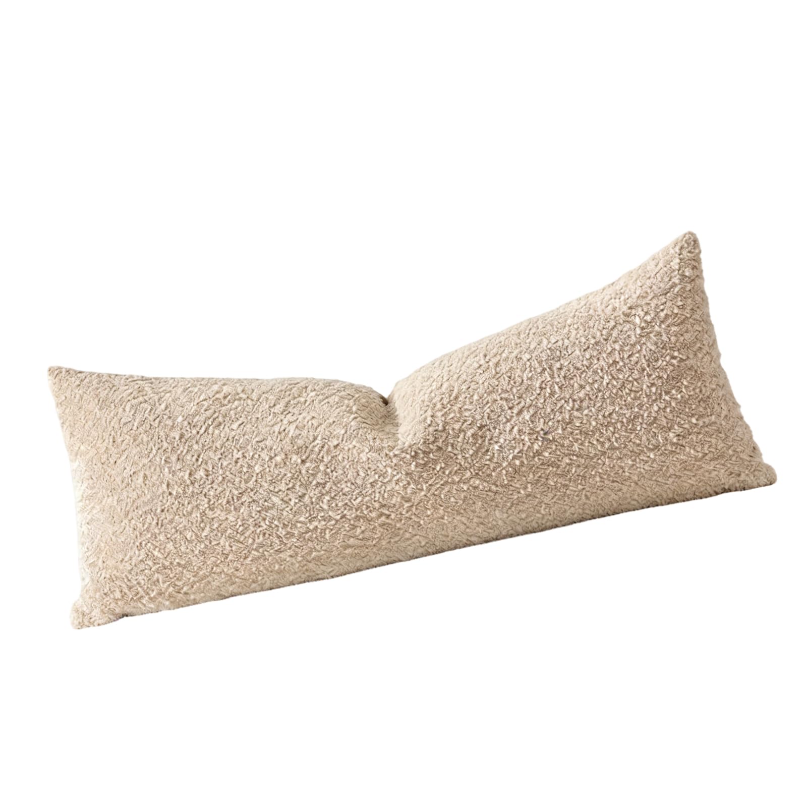 Kaeltsyn Interlaced Soft Lumbar Pillow Cover in Breathable Polyester with Neutral Color Preferences Lumbar Pillow Cover