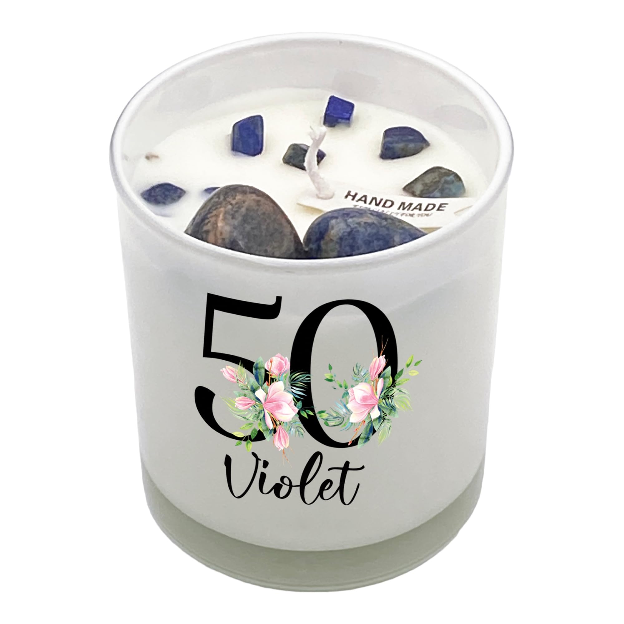 Personalised Gift for 50th Birthday Candle Boxed Floral Variety of Fragrances (Sea Breeze)