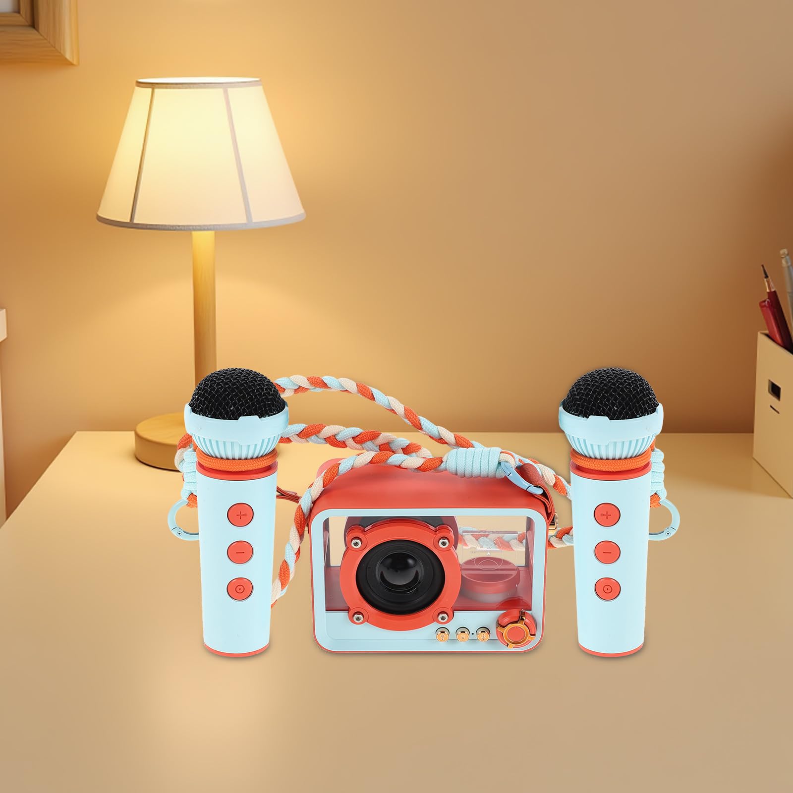 Lurrose Altavoz Inalámbrico Mini de Karaoke, Micrófono y Altavoz Portátil de Abs, Conexión sin Cables, para Fiestas en Casa y Uso Doméstico
