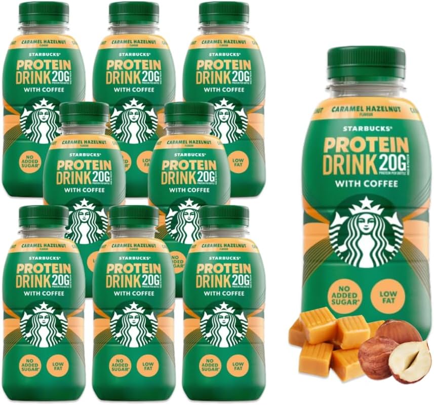 CARAMEL HAZELNUT FLAVOUR COFFEE DRINK with protein 330ML X 8 - Protein Coffee Drink, Iced Coffee | Protein Ready To Drink Coffee Bulk, Vegetarian