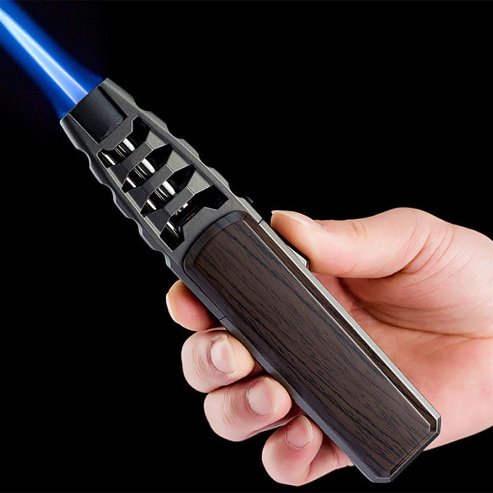 Briquet Torche Rechargeable Coupe-Vent Réutilisable Flamme Bleue Briquet pour Barbecue, Camping et Cuisine Maison - Parfait pour Extérieur et Intérieur