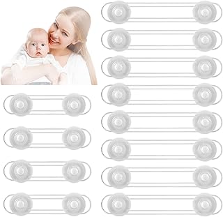 Baby Safety Locks, Mini Multifunction Latch Child Safety Latches for Kitchen Cabinets, Drawers, Ovens, Refrigerators - 12 Pack