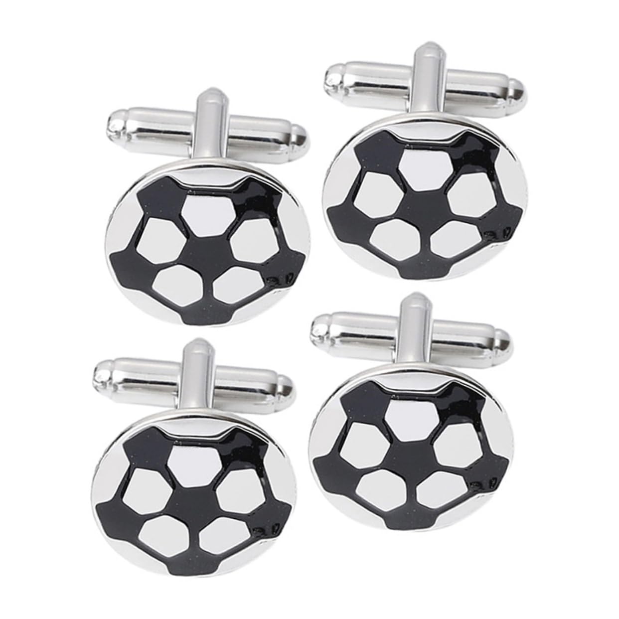 TINEASUR 4pcs Soccer Cufflinks for Men Stylish Football Design Elegant Jewelry for Business Meetings Weddings for Soccer Fans Unique Cuff Links