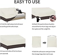 Vista 6 de Easy-Going Funda para silla de patio, resistente a los rayos UV, bicolor, impermeable, para muebles de exterior, con dobladillo reflectante