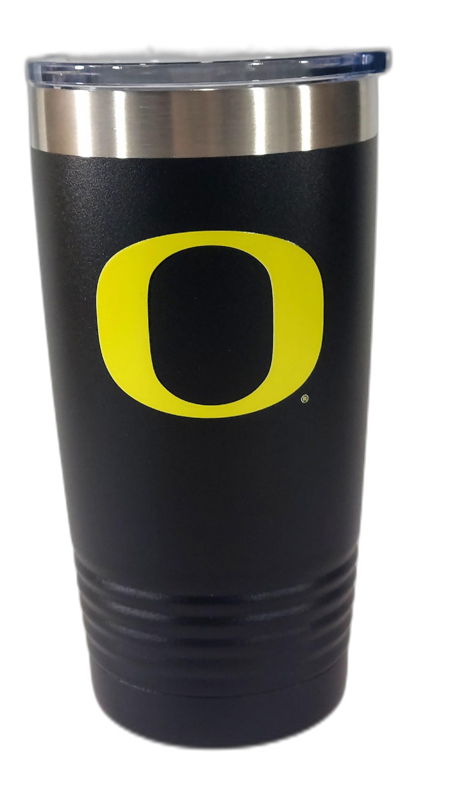 Game Day Outfitters Oregon University 20oz Black Travel Tumbler- Stainless Steel Double Walled Beverage Tumbler with Acrylic Lid-