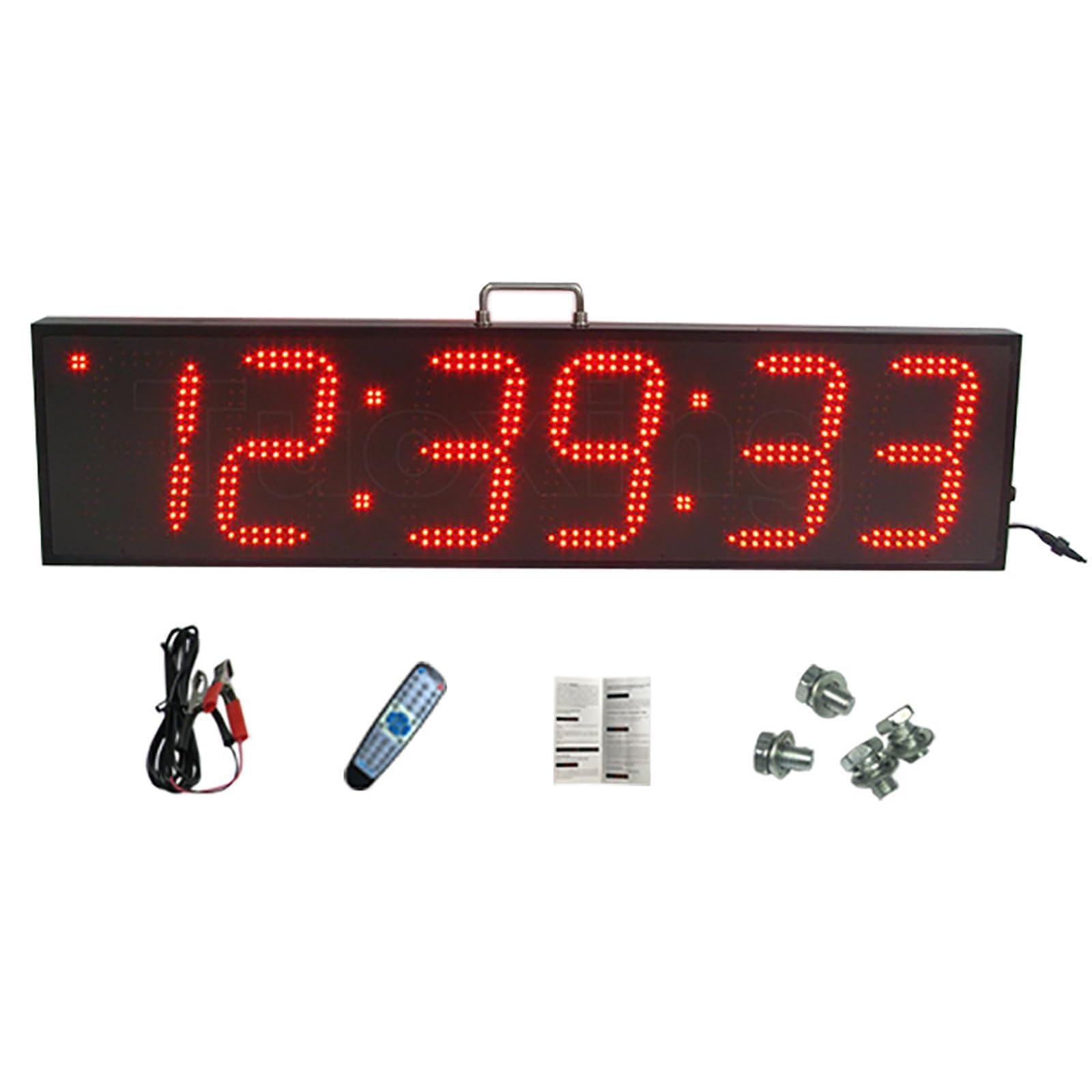 Reloj de cuenta regresiva LED de 6 dígitos de 8 pulgadas, pantalla impermeable para eventos deportivos, escuelas, gimnasio y almacén