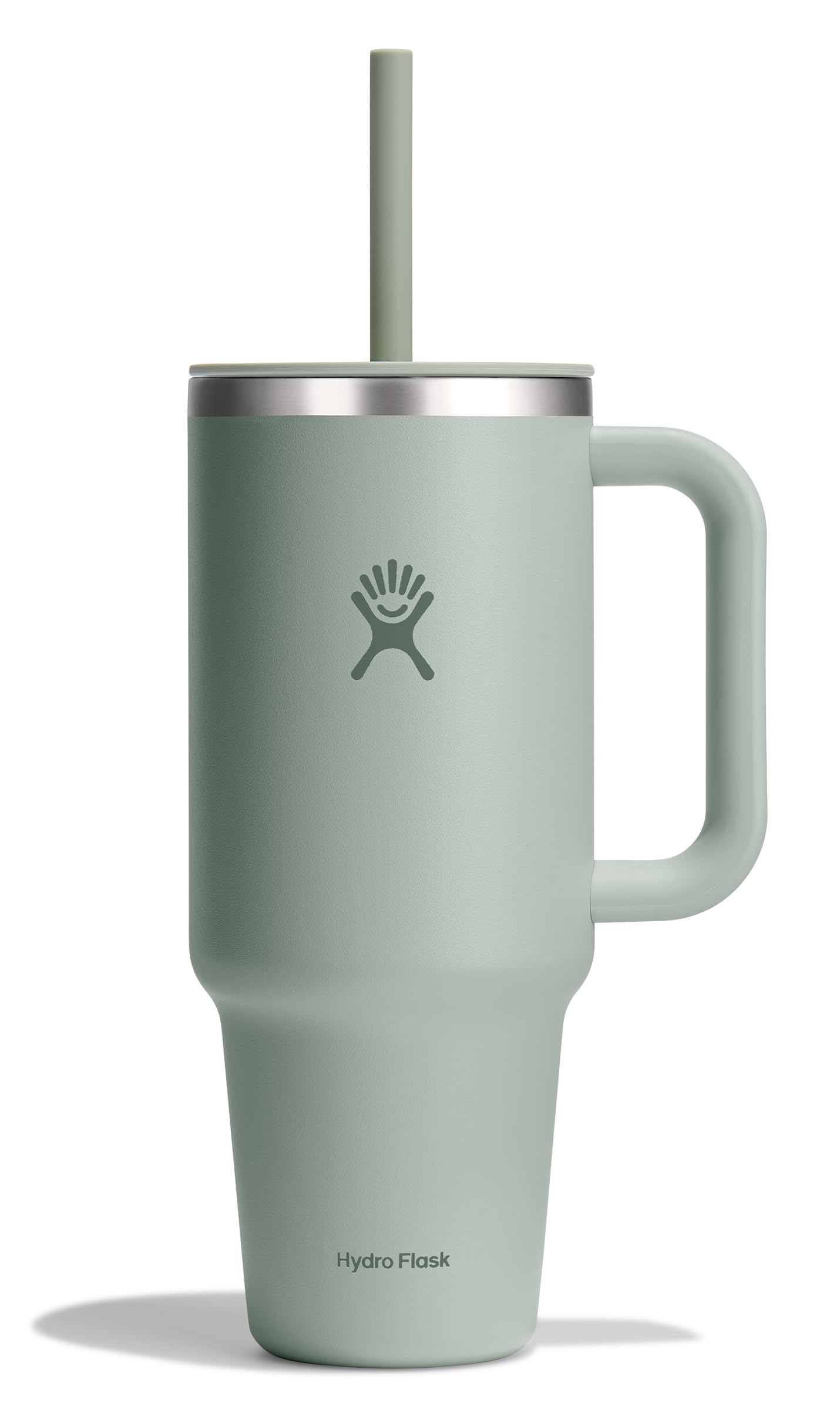 Hydro Flask 40 Oz Travel Tumbler with Handle, Lid and Straw - Insulated Stainless Steel in Tonal Agave