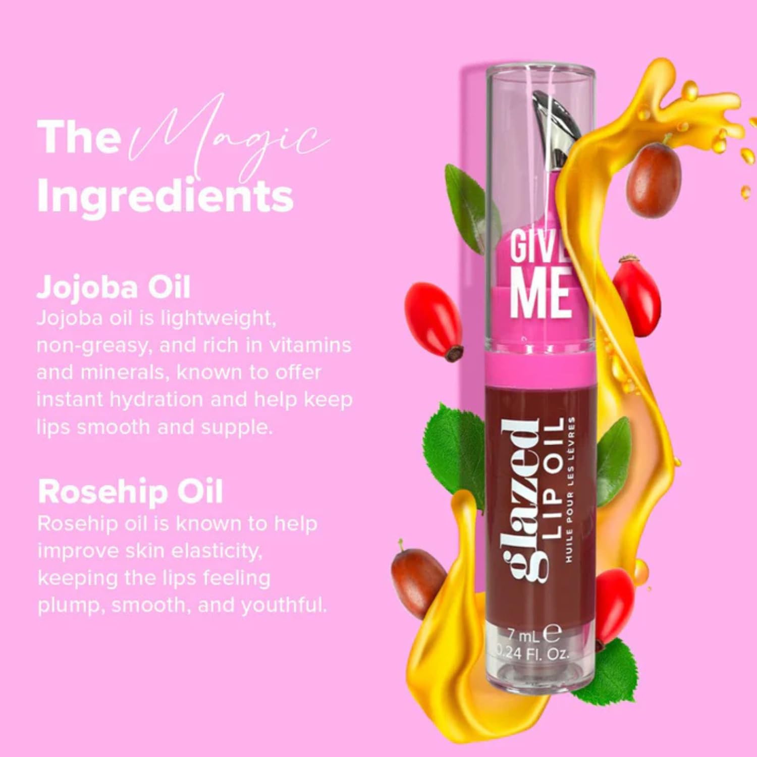 Give Me Cosmetics, Glazed Lip Oil, Infused with Jojoba Oil, Intensely Hydrating and Delivers a Gorgeous, Glossy Finish - Brewed Bliss - Image 2