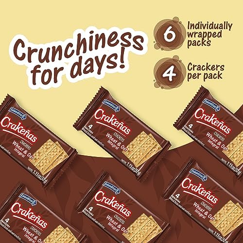 Miniatura 6 de Colombina Crakeñas - Galletas de trigo y avena  6 paquetes de galletas saladas prémium envueltas individualmente con 4 galletas cada una (24