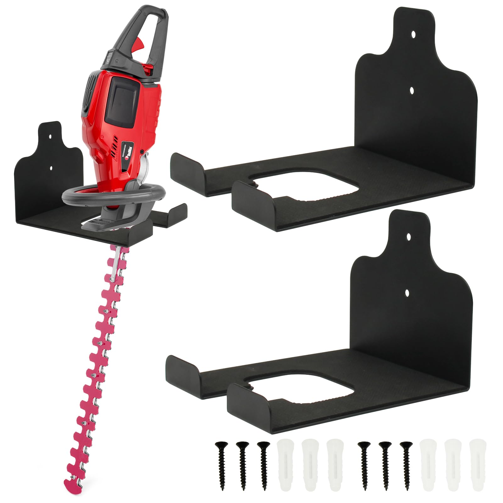 2 pezzi Supporto decespugliatore, supporto da parete in metallo per la conservazione di tagliasiepi, attrezzi da giardino