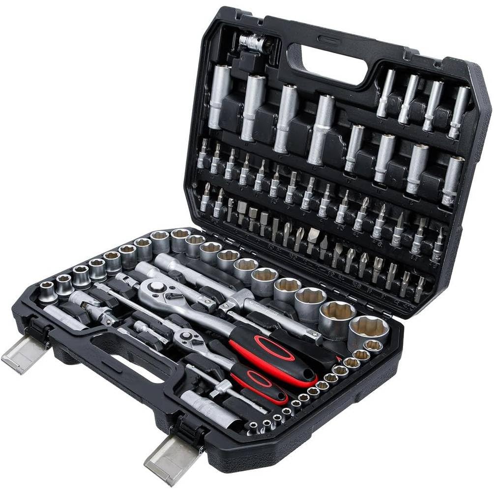 Set mit 94 Tüllen, 6,3 mm (1/4) und 12,5 mm (1/2), aus robustem Stahl, vielseitig und langlebig. D-Work