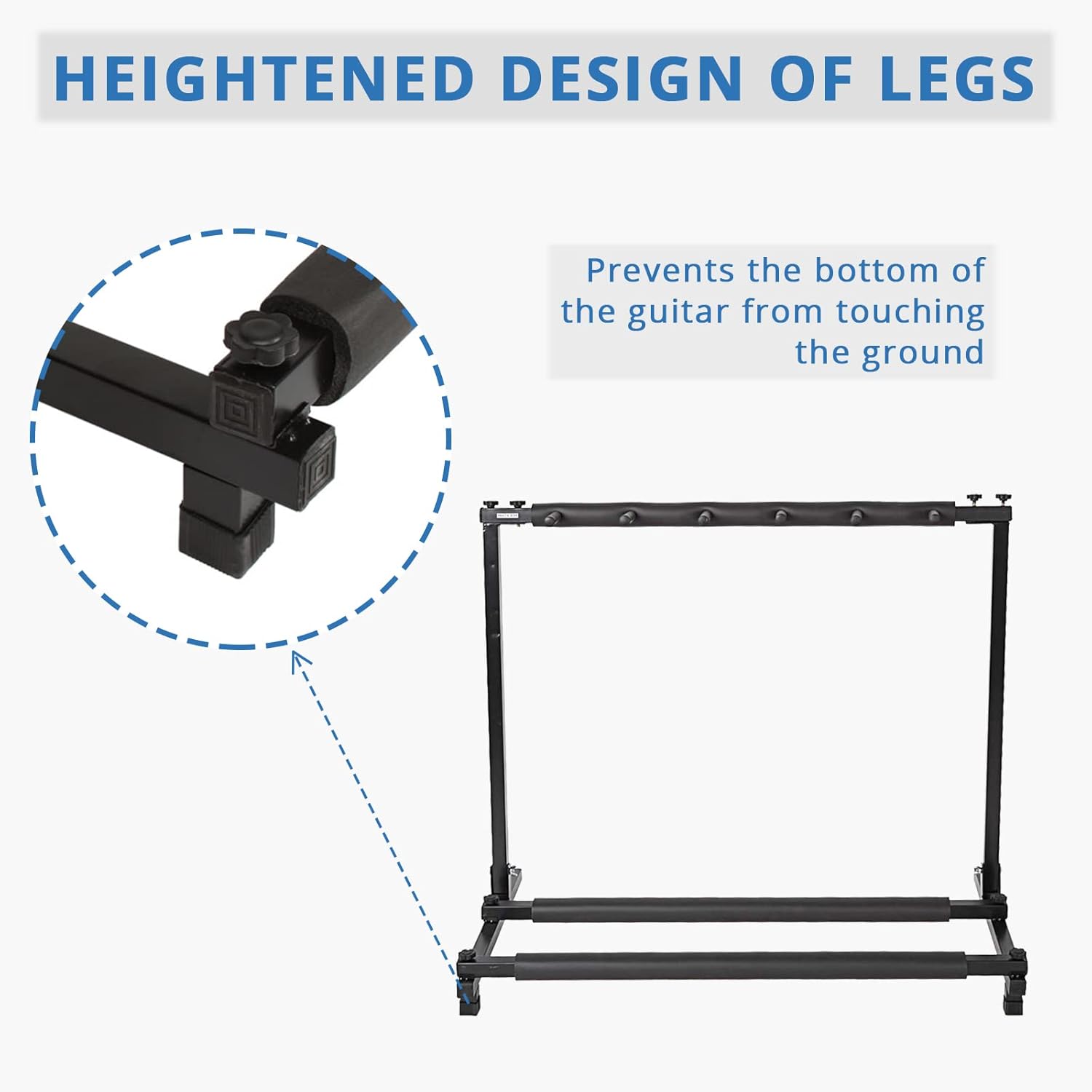 Ktaxon 3/5/7/9 Multiple Guitars Stand Display Stand Guitar & Ukulele & Bass & Banjo Holder for Band, Studio, Home (Square-5 Holder)
