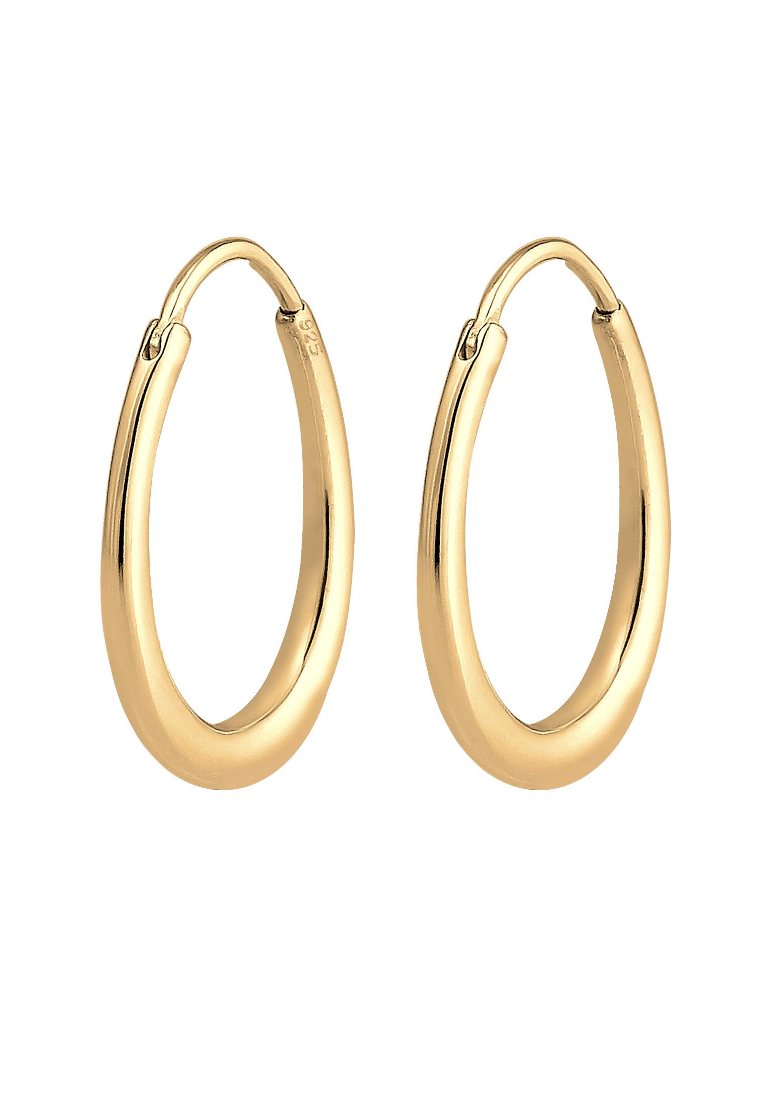 Elli Earrings Women Creole Oval Elegant Basic in 925 Sterling Silver