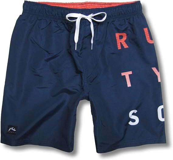 Amazon サーフパンツ メンズ 短め Rusty ラスティー 水着 インナー付き ボードショーツ サーフブランド ゴムウエストトランクス 海パン ショートパンツ 通販