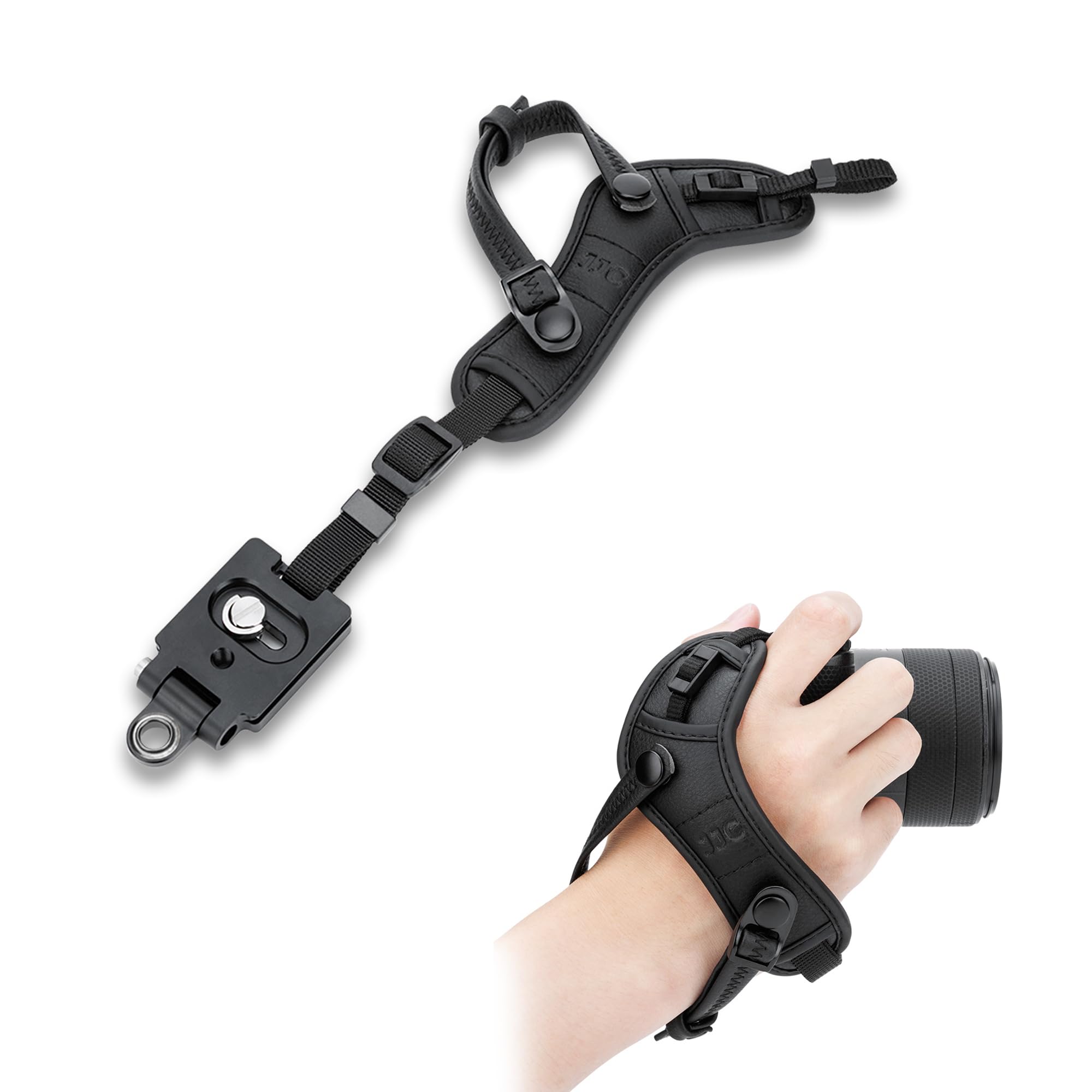 Jjc Unisex Black Mirrorless Camera Hand Strap Wrist Strap Compatible With Canon Eos R50 R50v R100 M50 Mark Ii For Nikon Coolpix P6000 P530 B700 L840 L820 L810 L310 & More Camera With Compact Slotted Lugs,