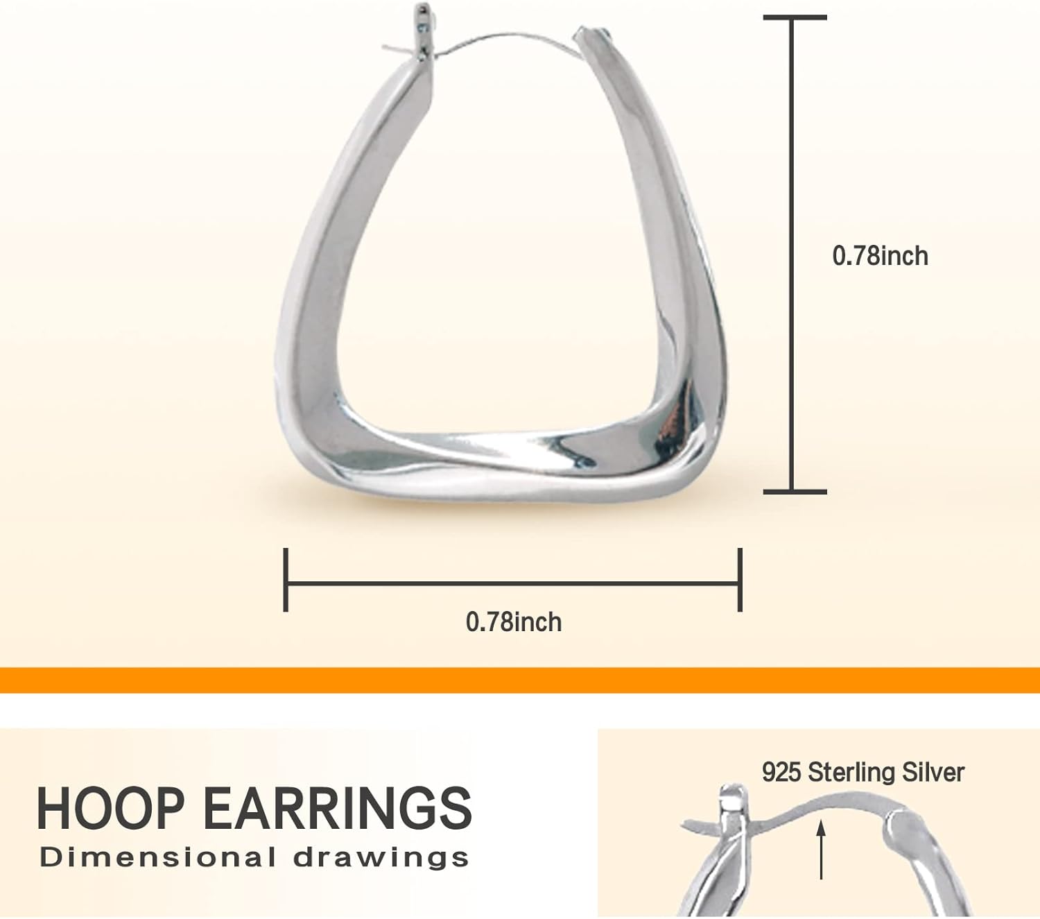 Hoop Earrings U-shaped Hoop Earring S925 Sterling Silver Hypoallergenic Gifts for Women Girls - Image 2