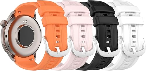 Miniatura 9 de FitTurn Paquete de 4 correas de reloj diseñadas para Amazfit Balance, correa de reloj de repuesto de silicona suave, pulsera ajustable para Huami