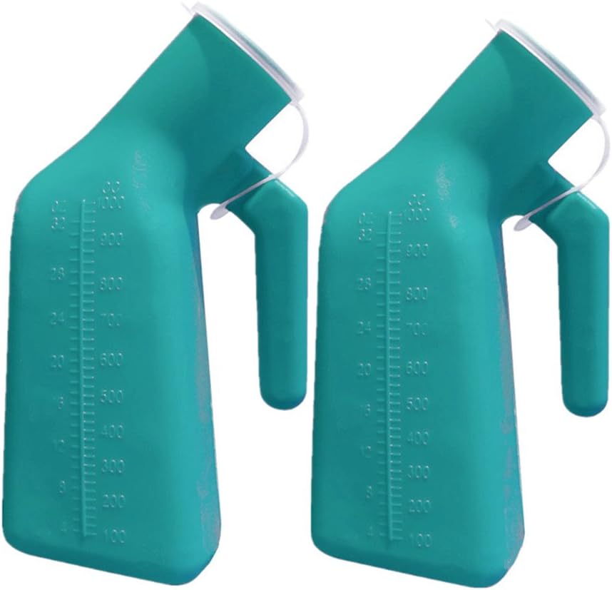 - Thick Firm Male Urinal,YUMSUM Urine Bottle with Replacement Lids 32oz./1000mL (Green,2 Pack)