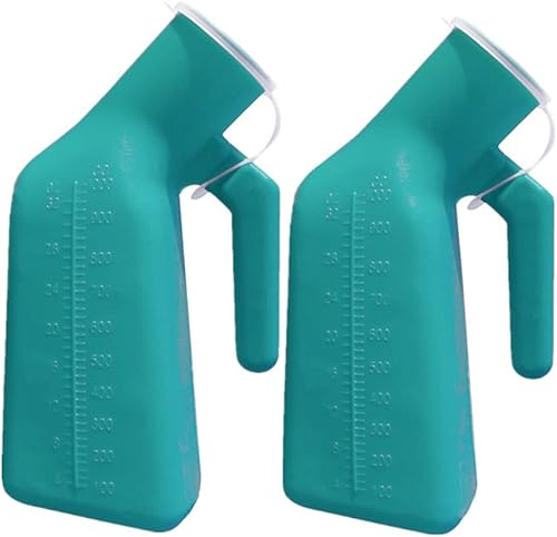 Orinal macho grueso y firme, botella de orina YUMSUM con tapas de repuesto de 32 onzas33.8 fl oz (verde, paquete de 2)