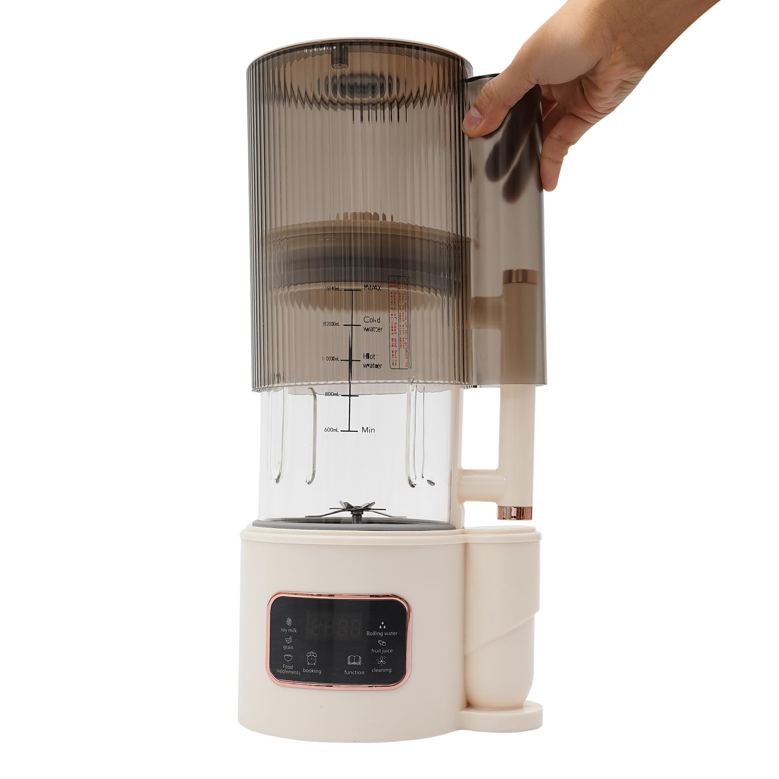 Latte di soia Produttore automatico del latte di noci, max 1500ML spremiagrumi macchina 1000ML bevande calde con funzione di prenotazione 24 ore per noci soia cereali