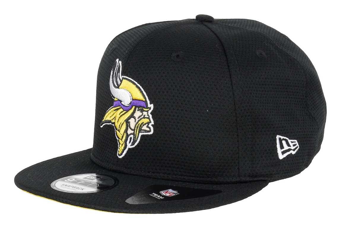 New Era Men's Black Minnesota Vikings 9Fifty Snapback Training Mesh - M - L