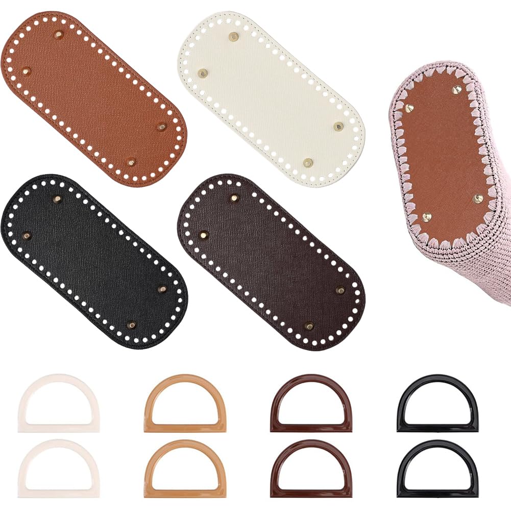Kit Accessoires Sac Base Ovale et Poignée en D Tricot Crochet DIY 12 Pcs