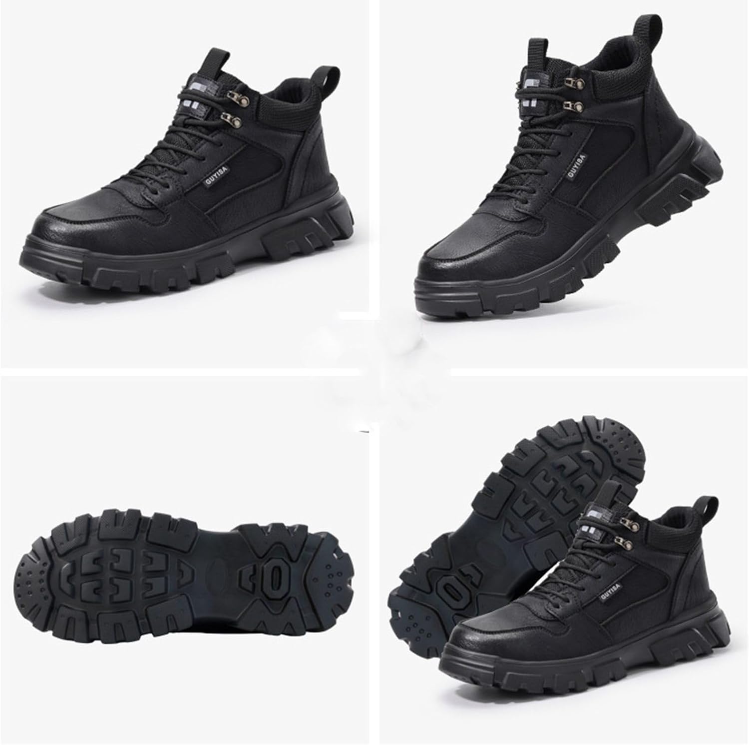 [Taopagii] 安全靴 ハイカット 作業靴 合革 ワークブーツ ショットブーツ 鋼先芯 つま先保護 貫通防止 大きいサイズ 通