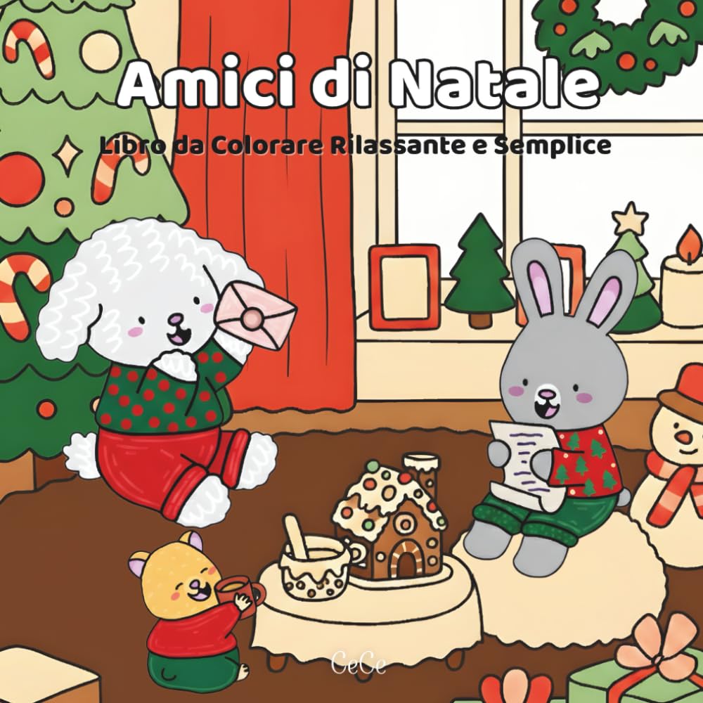Amici di Natale (Snowy Friends): Libro da Colorare Rilassante e Semplice