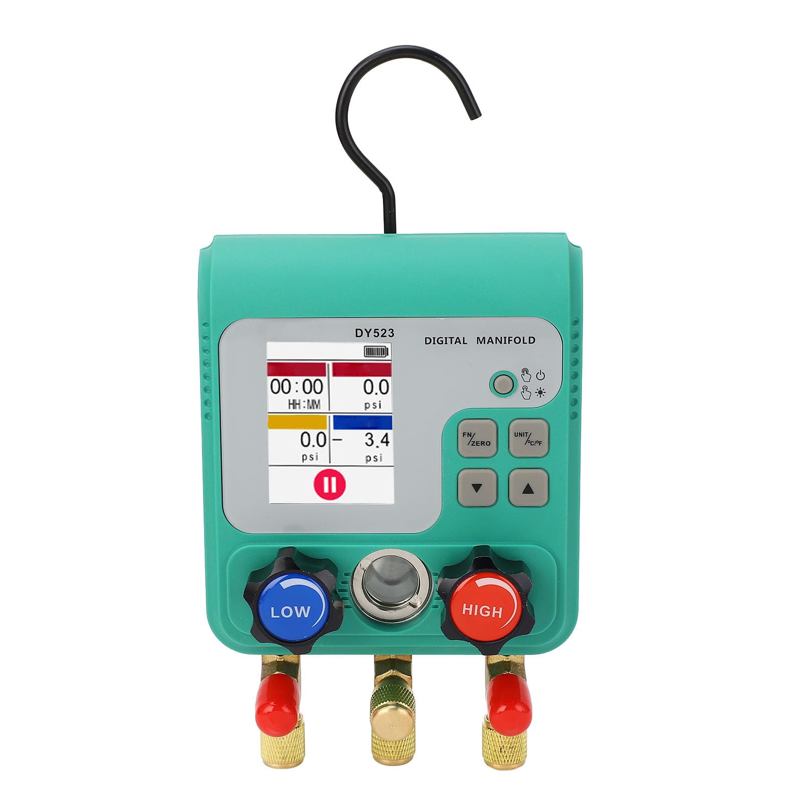Manómetro de Colector Digital Estable y Preciso para Mantenimiento de Aire Acondicionado de Automóvil Probador de Vacío HVAC de 0 a 6000 Kpa para Inspección de Refrigerador y Congelador